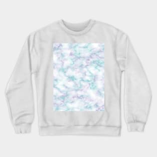 Turquoise blue and Purple Pastel Marble Crewneck Sweatshirt